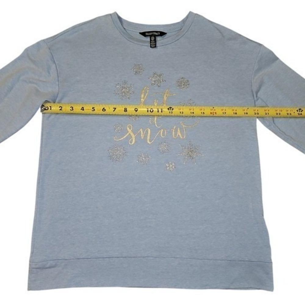 Ellen Tracy Blue "Let It Snow" Sweater Size Small - Picture 7 of 9